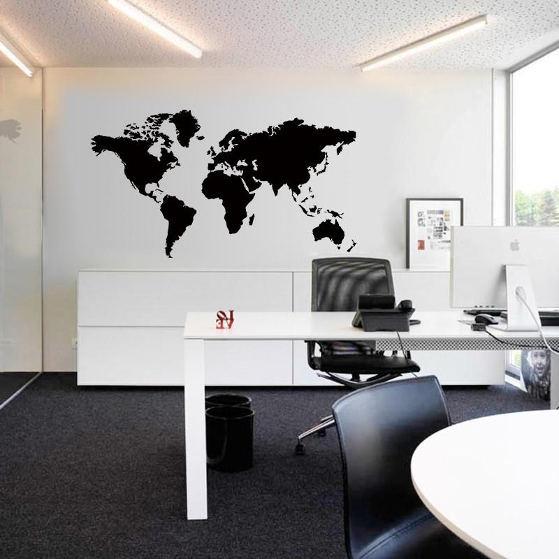 Carte du monde - Mappemonde - Noir | sticker mural | STIKEO.COM