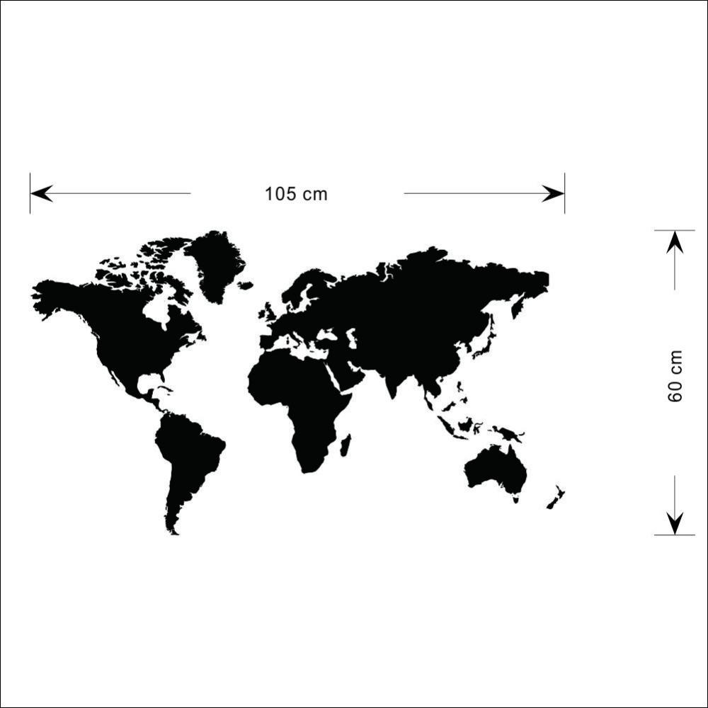 Carte du monde - Mappemonde - Noir | sticker mural | STIKEO.COM