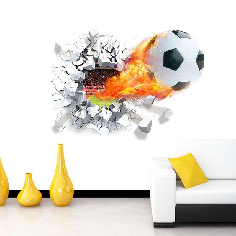 Sticker mural - Ballon de foot en feu | sticker mural | STIKEO.COM