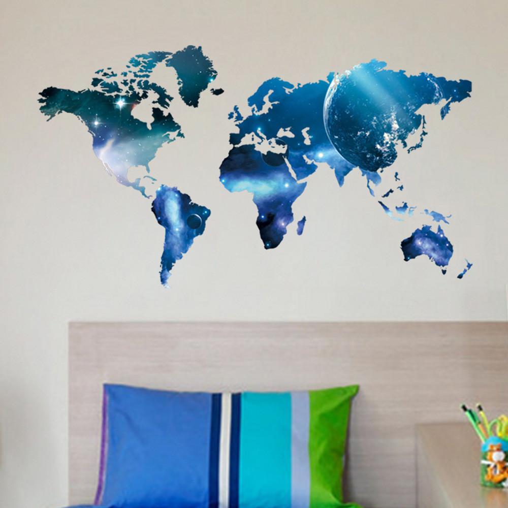 Carte du Monde - Mappemonde - Galaxie | sticker mural | STIKEO.COM