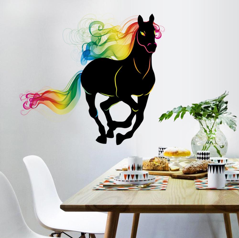 Sticker mural - cheval multicolore - 3D Horse wall stickers | sticker mural | STIKEO.COM