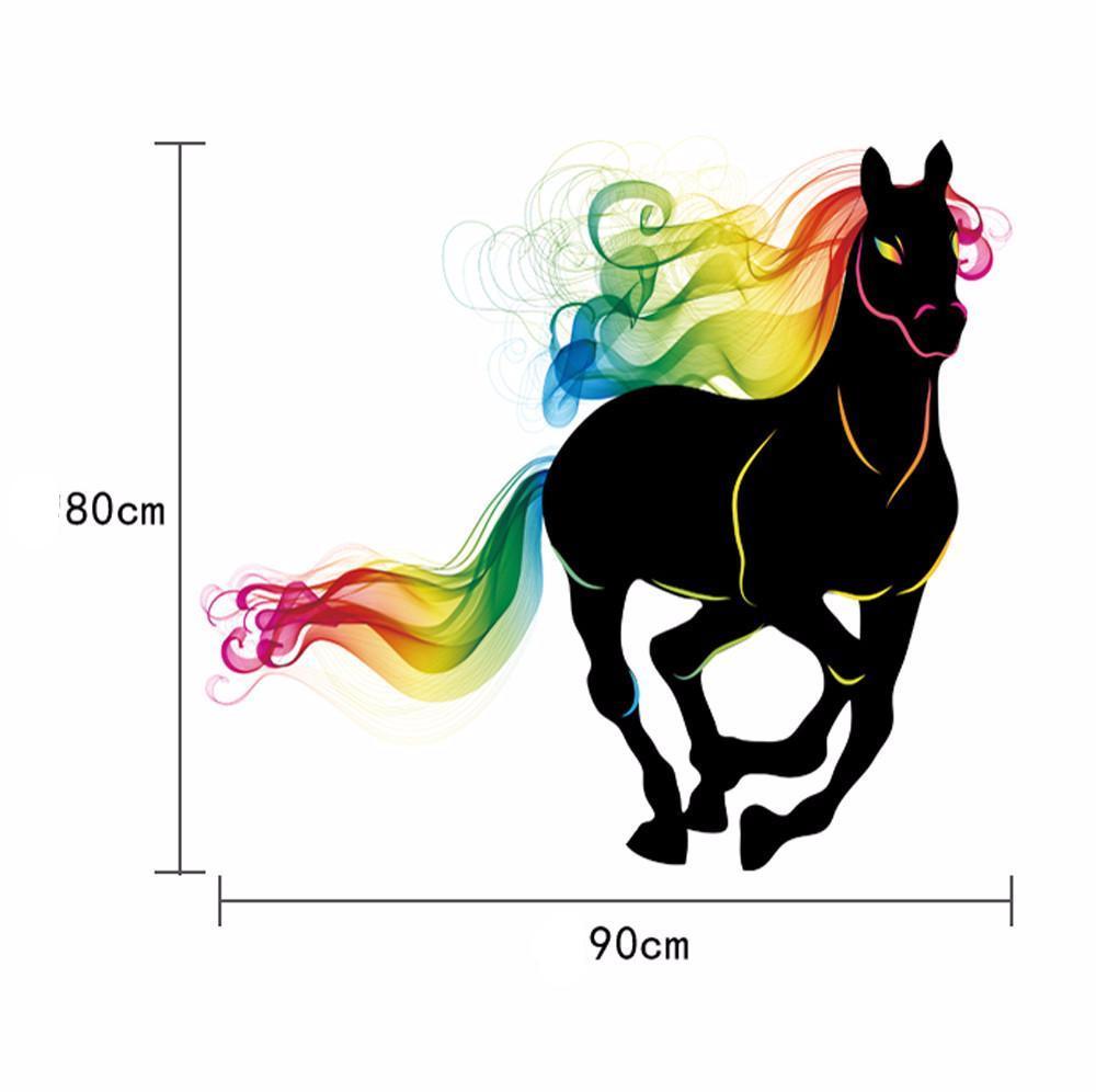 Sticker mural - cheval multicolore - 3D Horse wall stickers | sticker mural | STIKEO.COM
