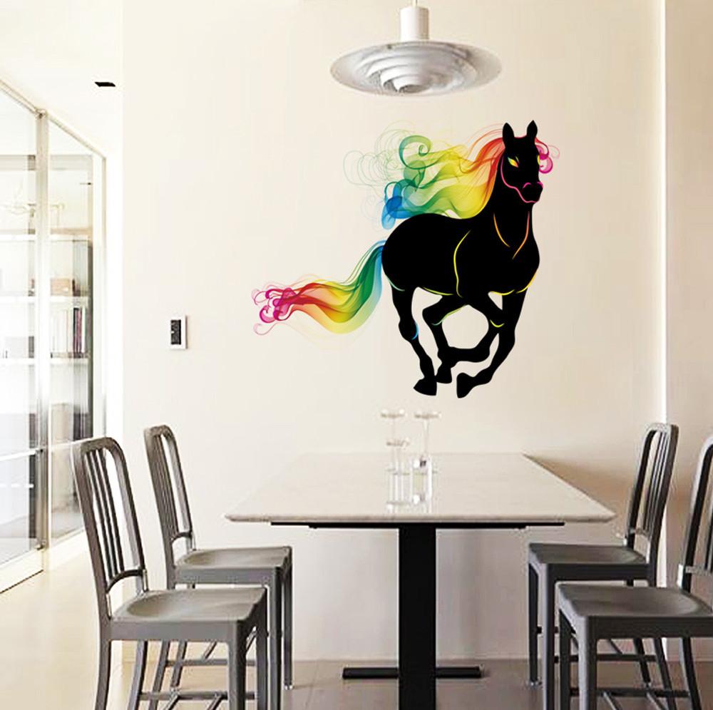 Sticker mural - cheval multicolore - 3D Horse wall stickers | sticker mural | STIKEO.COM