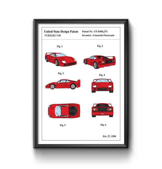 Affiche de brevet - Ferrari F40