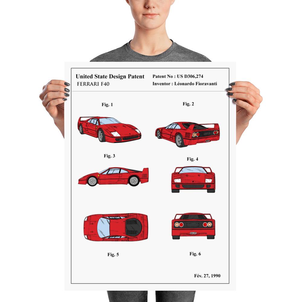 Affiche de brevet - Ferrari F40