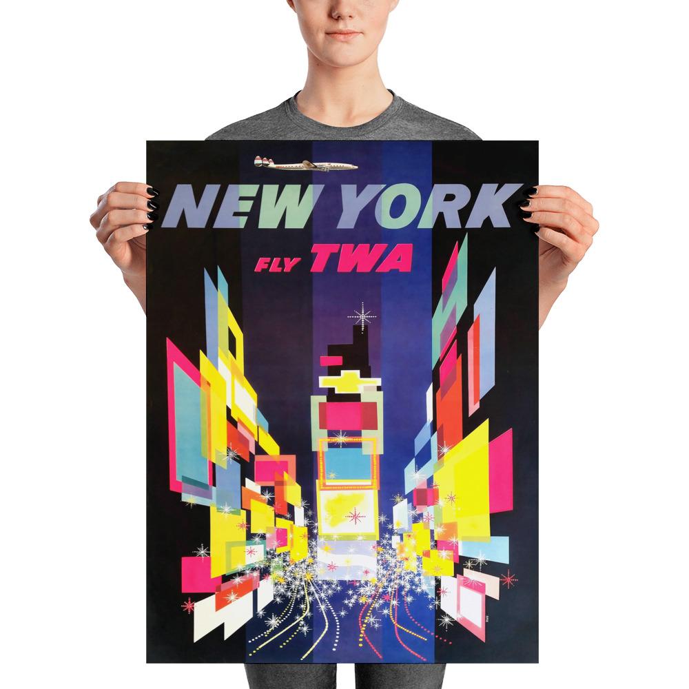 Affiche Vintage - New York Fly TWA