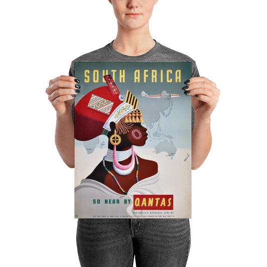 Affiche Vintage - Quantas Airline - South Africa