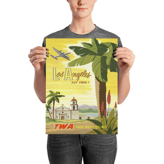 Affiche Vintage - Los Angeles - Fly TWA