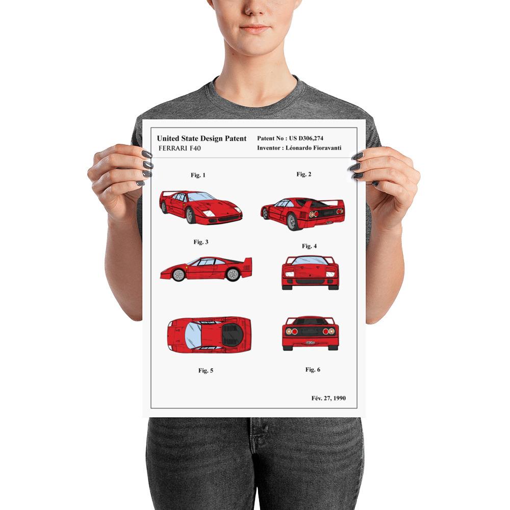 Affiche de brevet - Ferrari F40