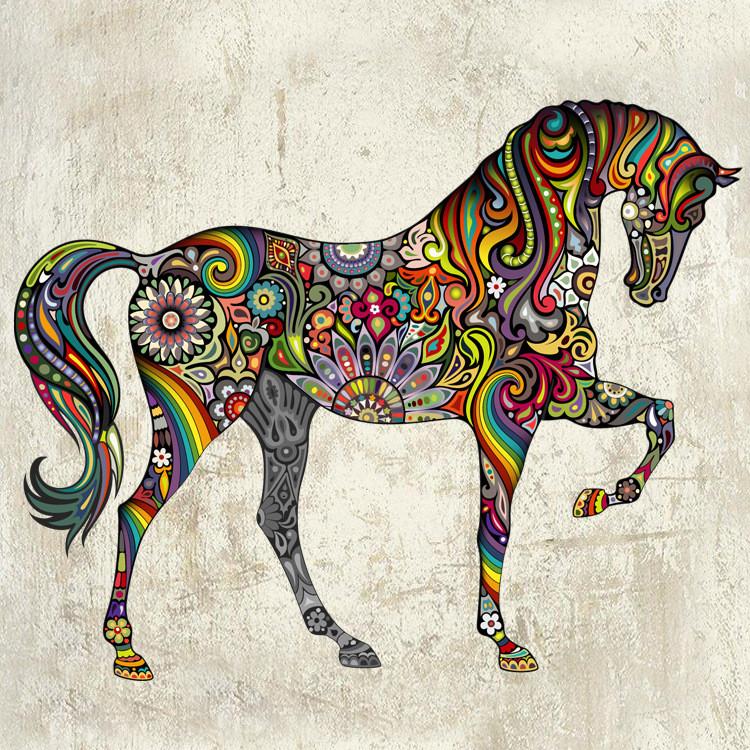 Sticker mural - Cheval motif hippie | sticker mural | STIKEO.COM