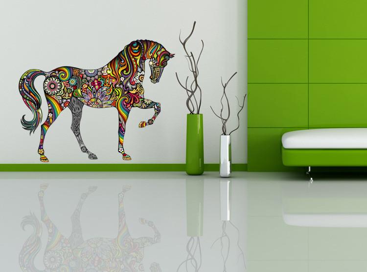 Sticker mural - Cheval motif hippie | sticker mural | STIKEO.COM