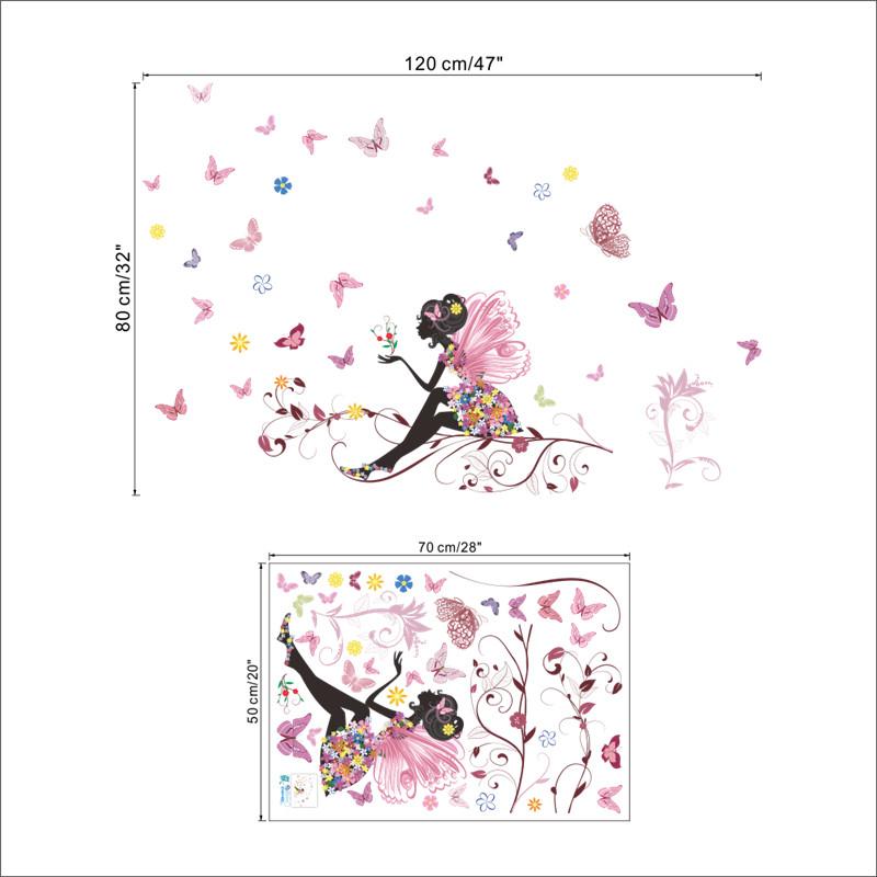 Sticker mural - Fée papillon rose | sticker mural | STIKEO.COM