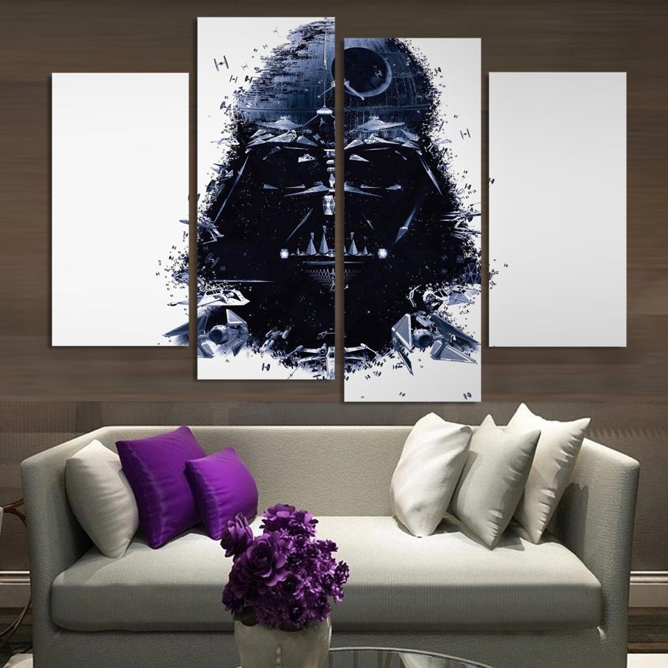 Tableaux sur toile - Set de 4 - Star Wars - Dark vador | tableau | STIKEO.COM