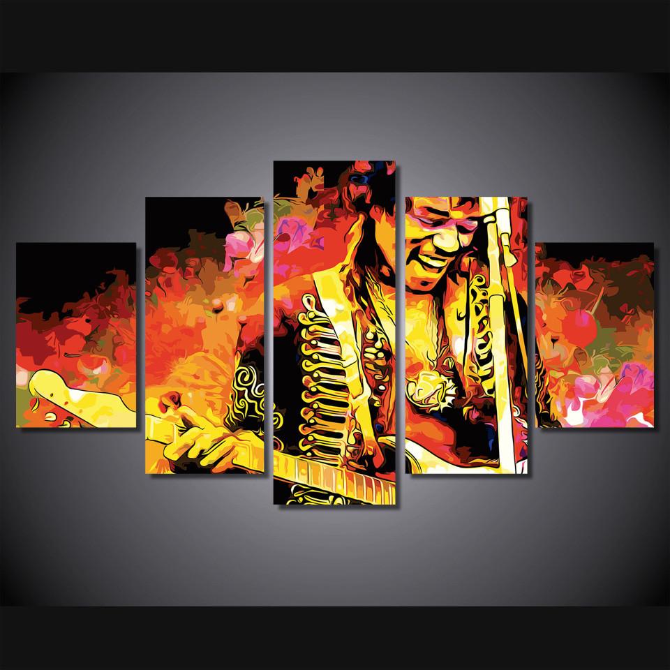 Tableaux sur toile - Set de 5 - Jimi Hendrix | tableau | STIKEO.COM