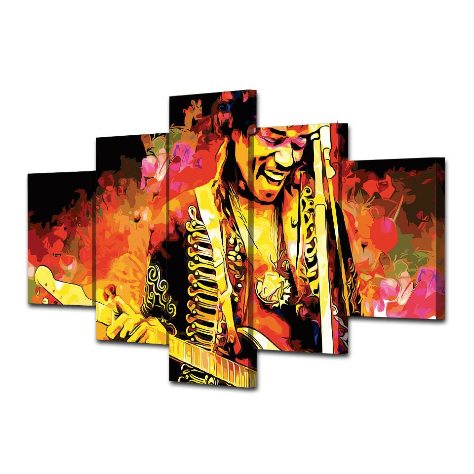 Tableaux sur toile - Set de 5 - Jimi Hendrix | tableau | STIKEO.COM