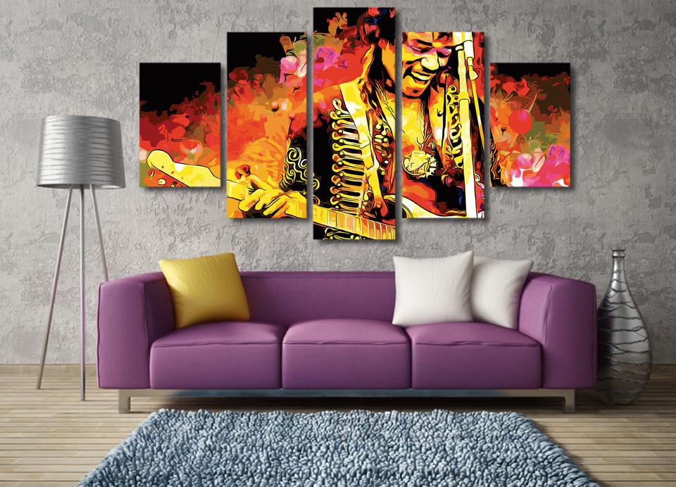 Tableaux sur toile - Set de 5 - Jimi Hendrix | tableau | STIKEO.COM