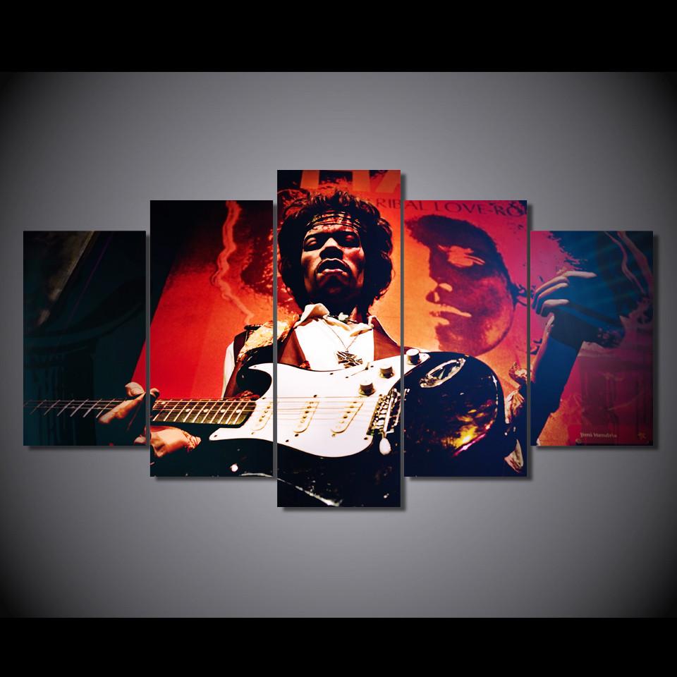 Tableaux sur toile - Set de 5 - Jimi Hendrix Forever | tableau | STIKEO.COM