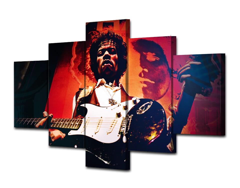 Tableaux sur toile - Set de 5 - Jimi Hendrix Forever | tableau | STIKEO.COM