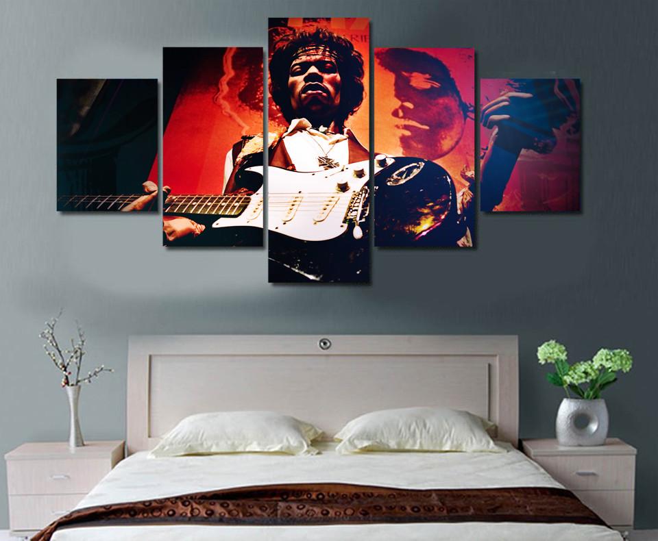 Tableaux sur toile - Set de 5 - Jimi Hendrix Forever | tableau | STIKEO.COM