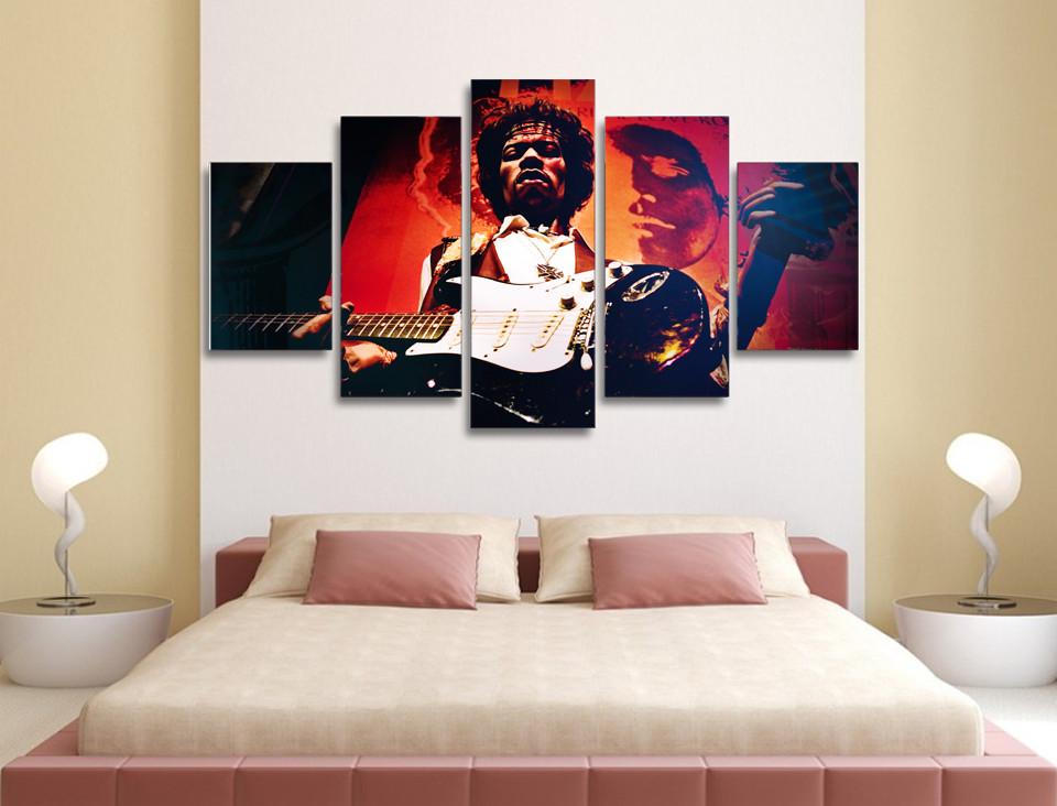 Tableaux sur toile - Set de 5 - Jimi Hendrix Forever | tableau | STIKEO.COM