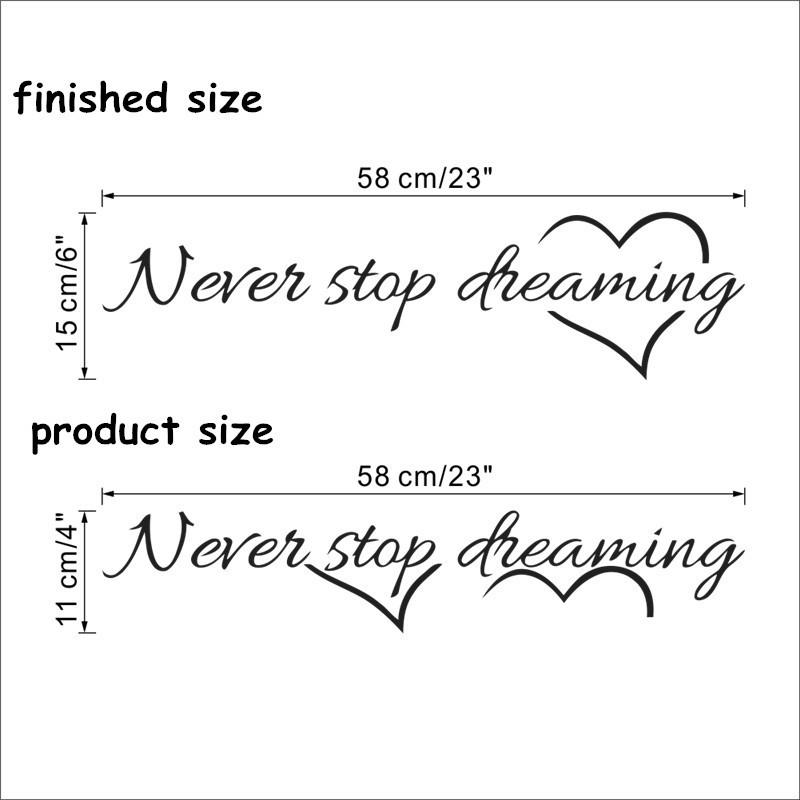 Never stop dreaming | sticker mural | STIKEO.COM