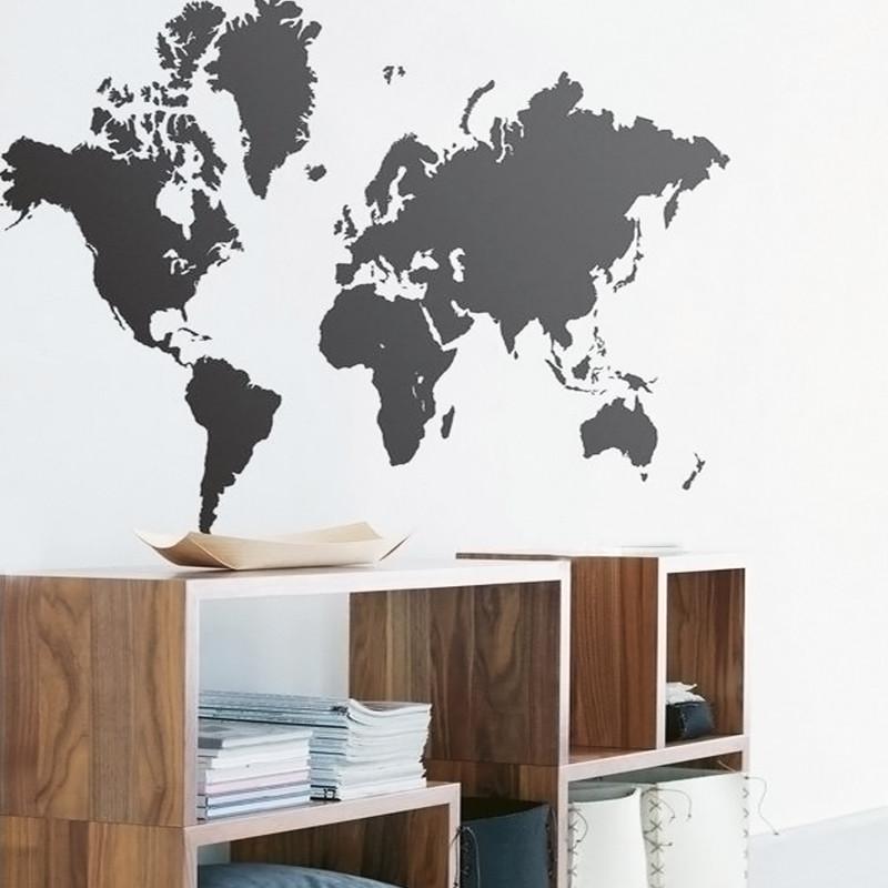 Carte du monde - Mappemonde  - Noir | sticker mural | STIKEO.COM