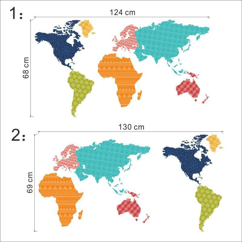 Carte du monde - Mappemonde - Multicolore | sticker mural | STIKEO.COM