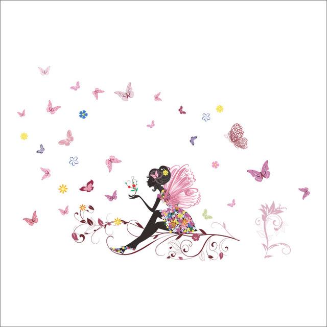 Sticker mural - Fée papillon rose | sticker mural | STIKEO.COM