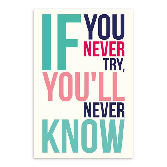 " If you never try, You'll never know" | poster | STIKEO.COM