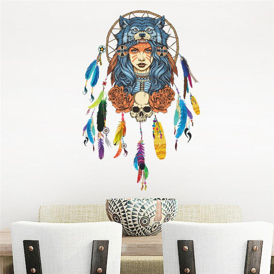 Sticker Mural - Dream Catcher Flying Feathers | sticker mural | STIKEO.COM