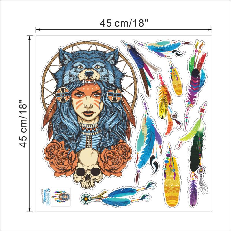 Sticker Mural - Dream Catcher Flying Feathers | sticker mural | STIKEO.COM