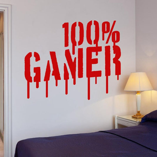 Sticker mural - 100% GAMER | sticker mural | STIKEO.COM