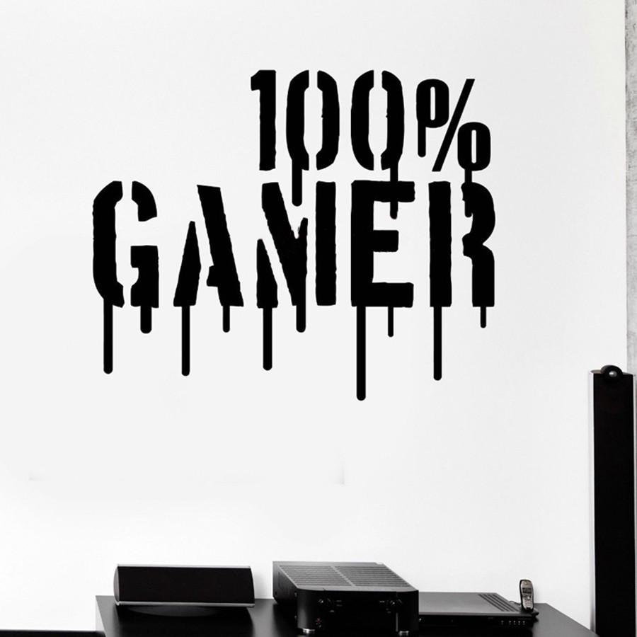 Sticker mural - 100% GAMER | sticker mural | STIKEO.COM