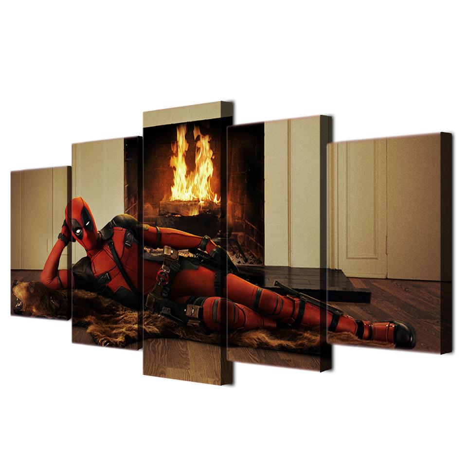 Deadpool au coin du feu | tableau | STIKEO.COM