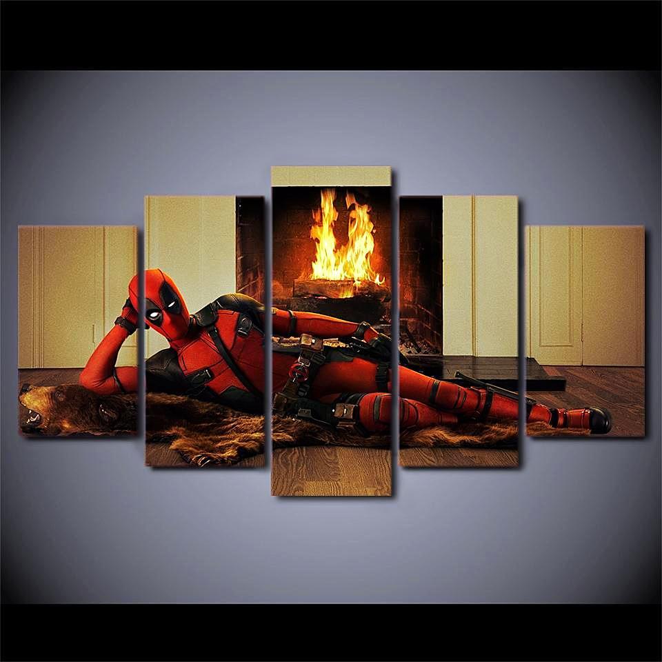 Deadpool au coin du feu | tableau | STIKEO.COM