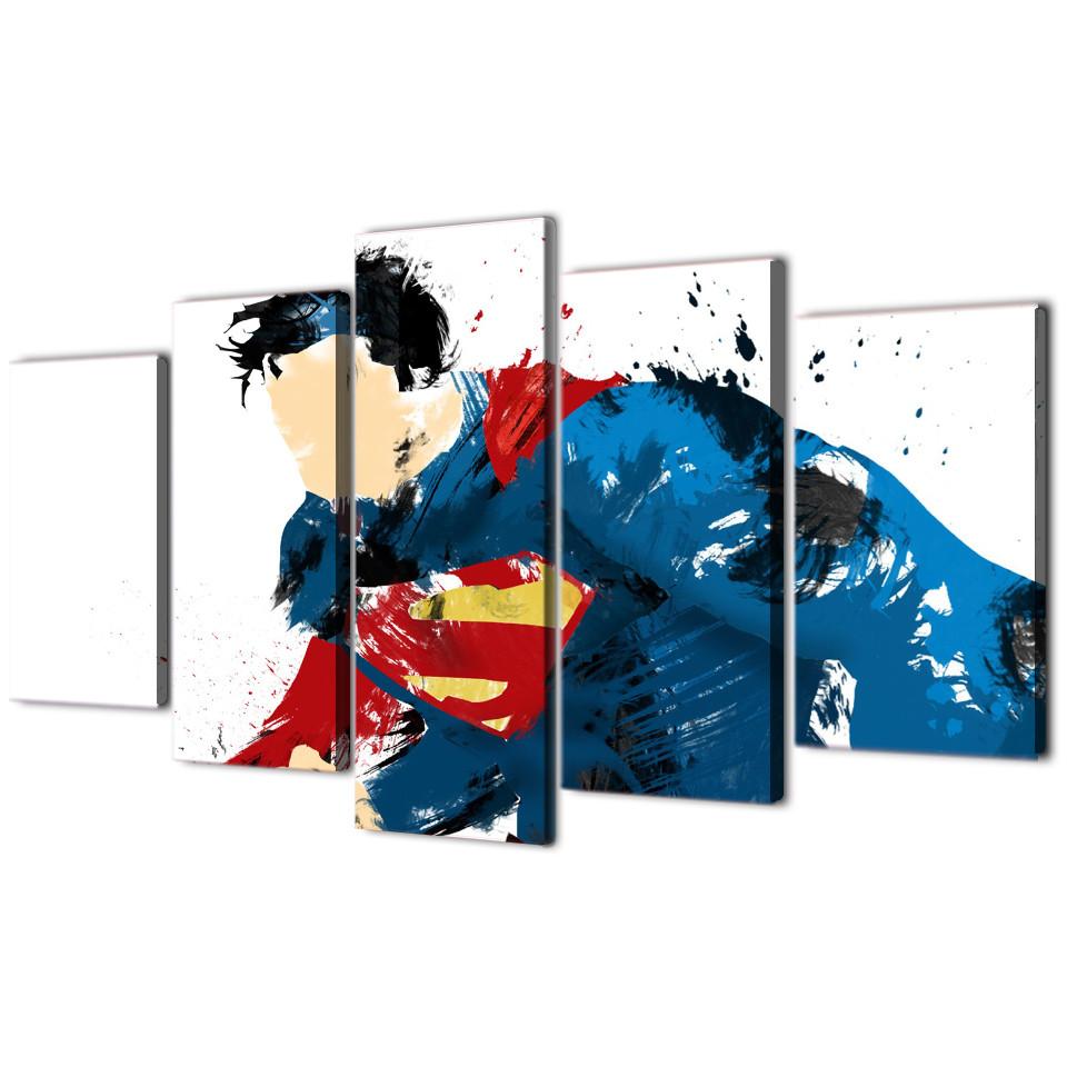 Tableaux sur toile - Set de 5 - Comics - Watercolor - Superman | tableau | STIKEO.COM