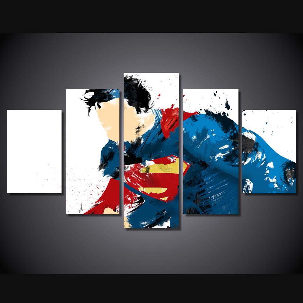 Tableaux sur toile - Set de 5 - Comics - Watercolor - Superman | tableau | STIKEO.COM