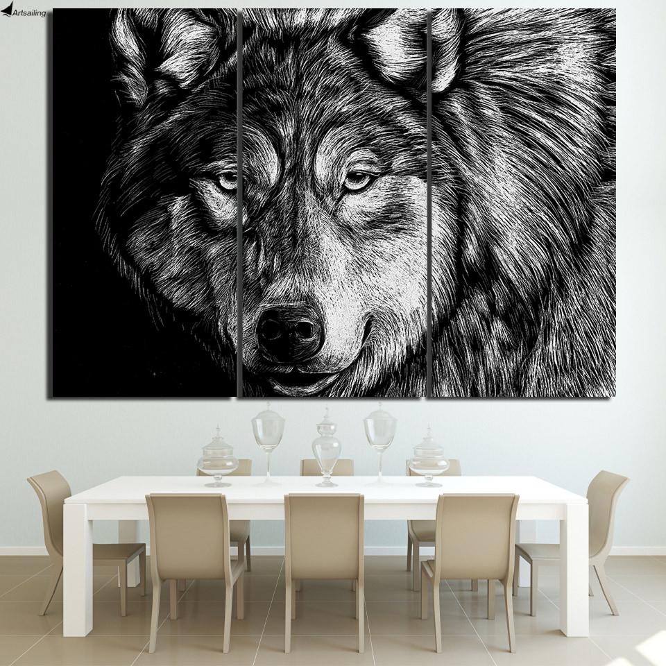 Black & White Wolf | tableau | STIKEO.COM