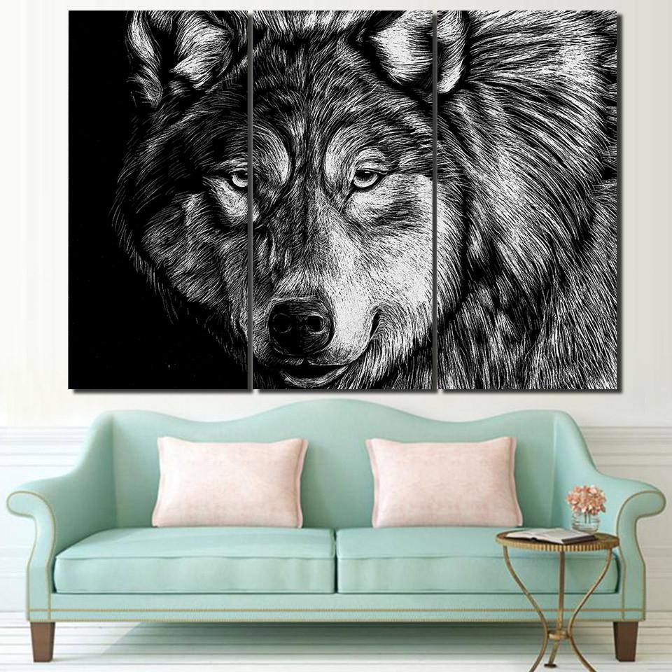 Black & White Wolf | tableau | STIKEO.COM