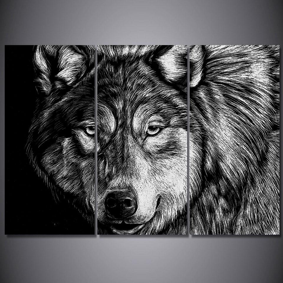 Black & White Wolf | tableau | STIKEO.COM