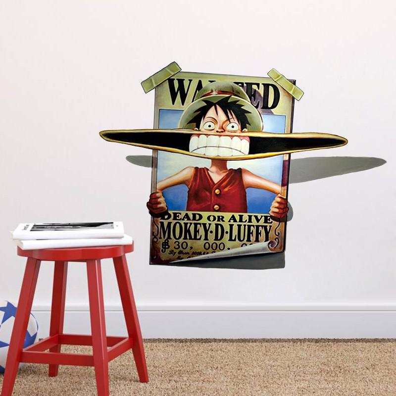 One Piece - Monkey D. Luffy Wanted | sticker mural | STIKEO.COM