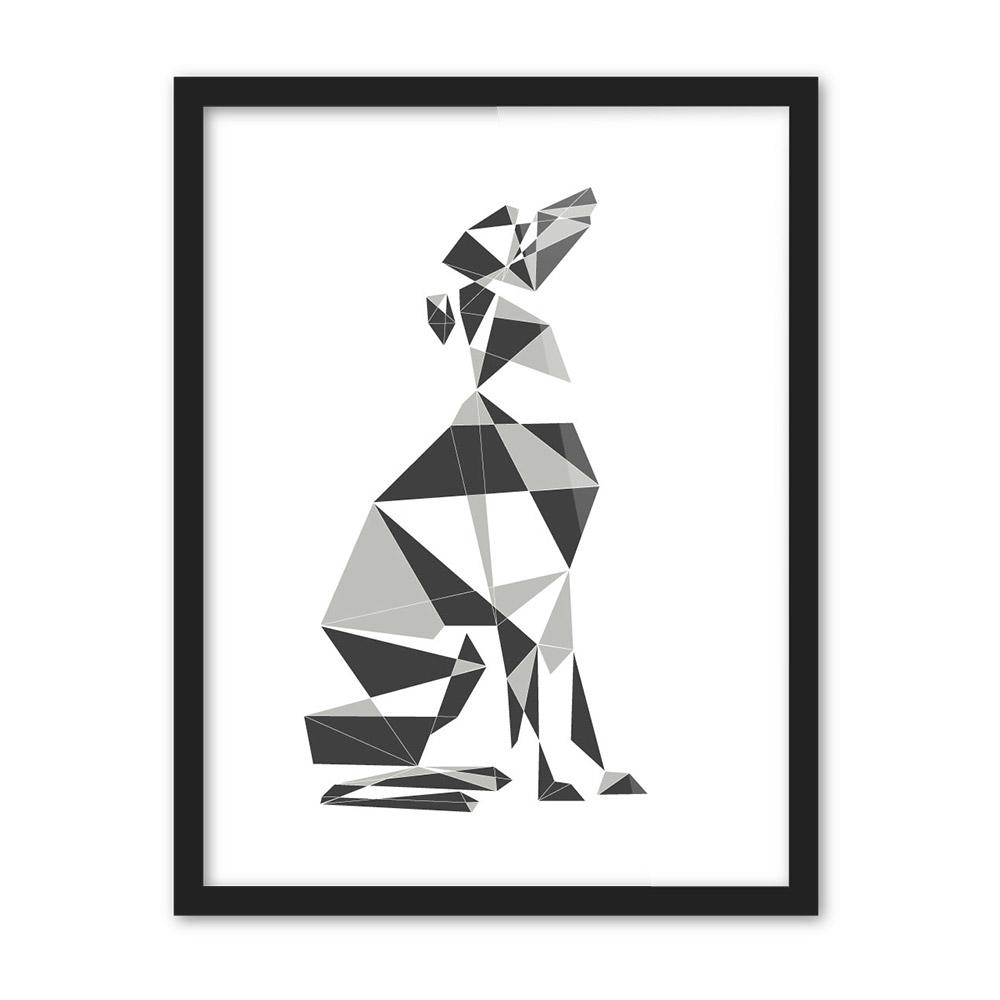 "Abstract Geometric Greyhound" | poster | STIKEO.COM