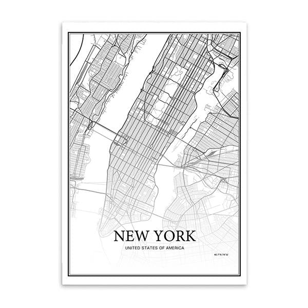 Cartographie de ville - Paris - Londres - New york | poster | STIKEO.COM