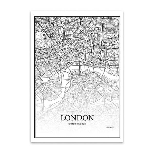 Cartographie de ville - Paris - Londres - New york | poster | STIKEO.COM