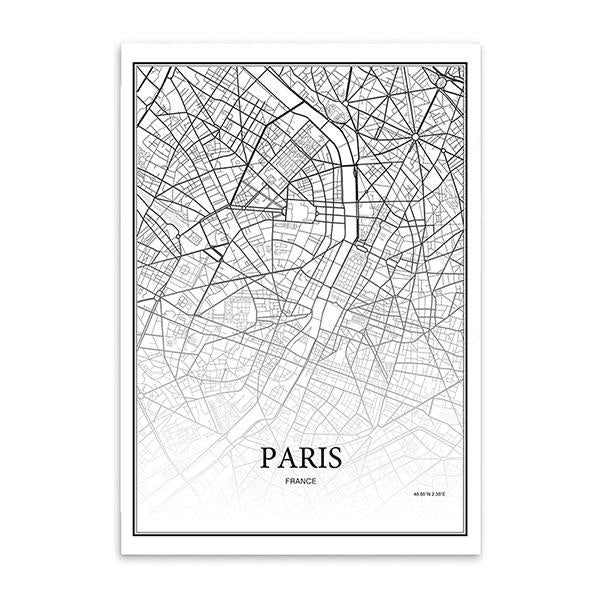 Cartographie de ville - Paris - Londres - New york | poster | STIKEO.COM