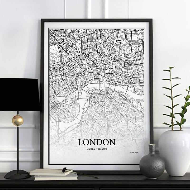 Cartographie de ville - Paris - Londres - New york | poster | STIKEO.COM