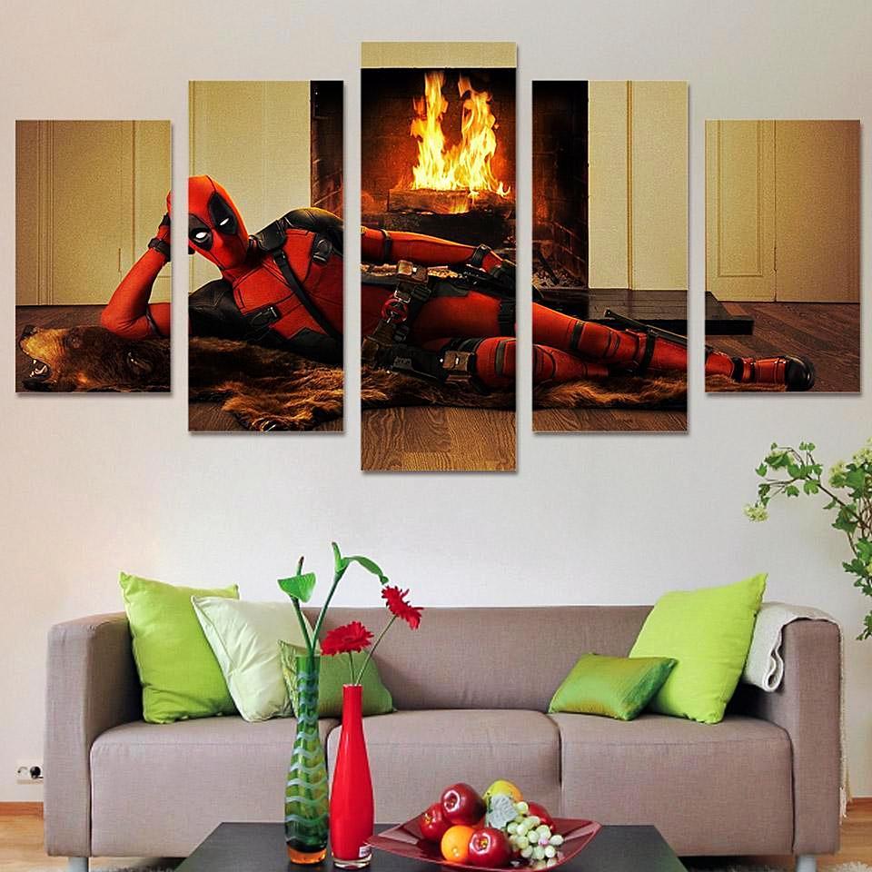 Deadpool au coin du feu | tableau | STIKEO.COM