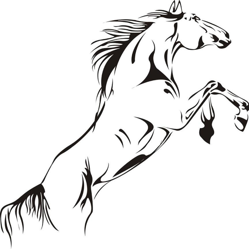 Sticker mural - Black Horse running | sticker mural | STIKEO.COM