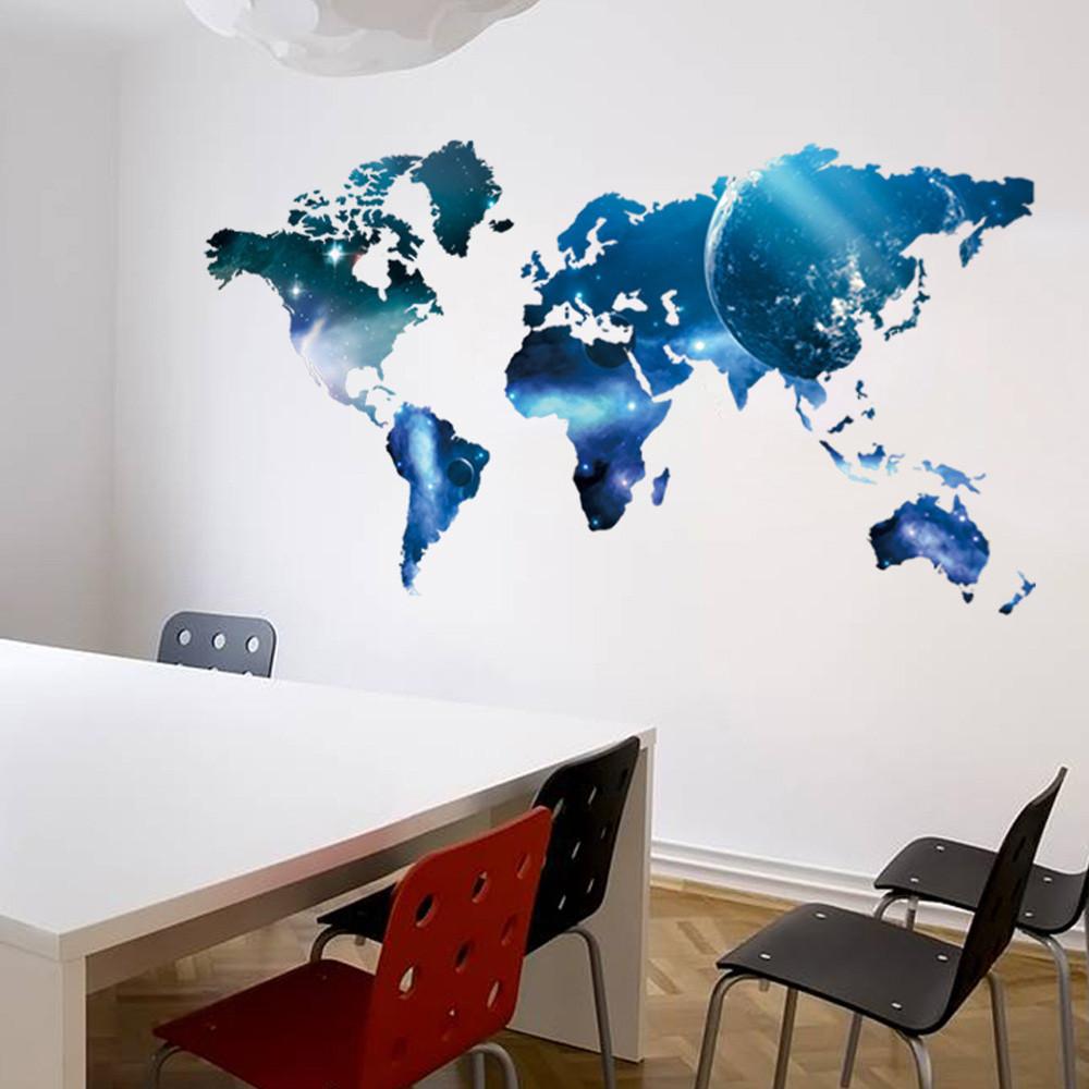 Carte du Monde - Mappemonde - Galaxie | sticker mural | STIKEO.COM