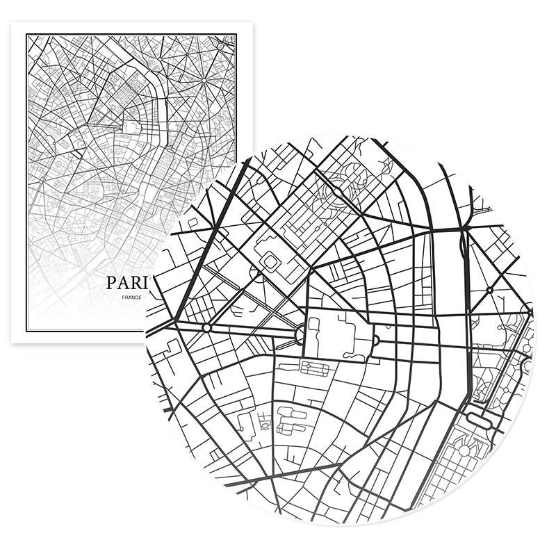 Cartographie de ville - Paris - Londres - New york | poster | STIKEO.COM